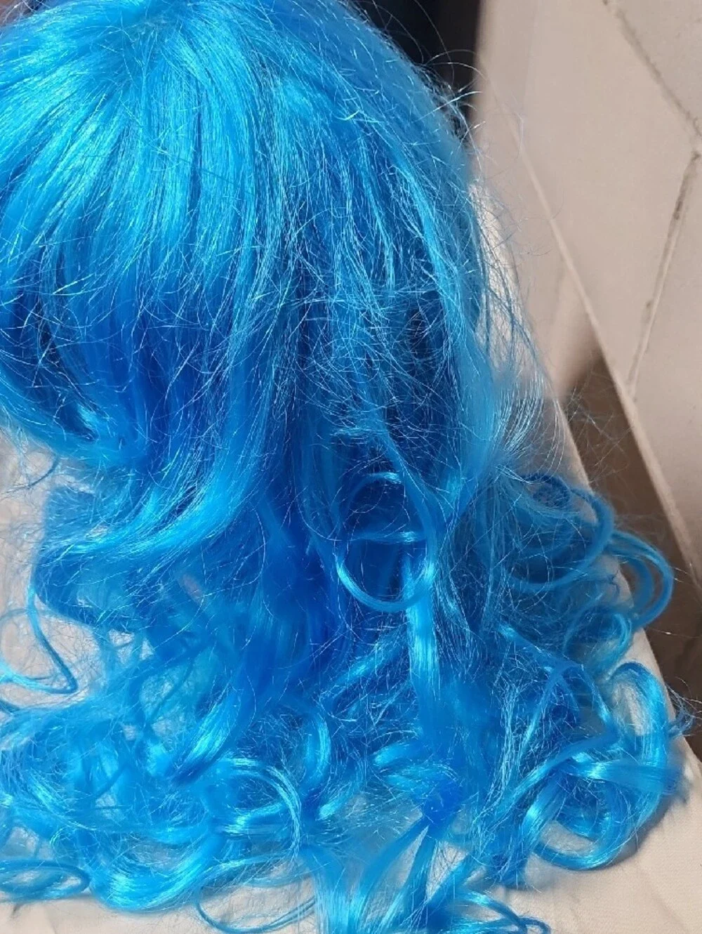 Bright Blue Long Wavy Women's Wig